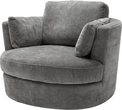 Produktbild von Casa Padrino Luxus Sessel / Drehsessel Grau 110 x 100 x H. 70 cm - Wohnzimmermöbel