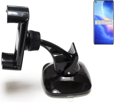 Produktbild von K-S-Trade kompakte Handy-Halterung Windschutzscheibe kompatibel mit Oppo Find X3 Neo Armaturenbrett schwarz Autohalterung KFZ Halter