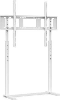 Image de Support TV, réglable en hauteur, construction robuste, BLANC