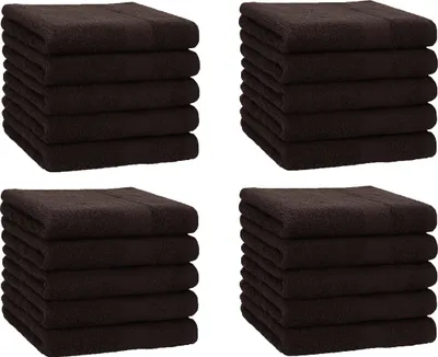 Produktbild von Betz 20 Stück Seiftücher 30x30 cm PREMIUM 100% Baumwolle Set  Farbe: dunkelbraun