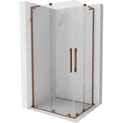 Obrázok produktu pre Mexen Velar L Duo sprchovací kút posuvný 90 x 80 cm, transparentný, ružové zlato - 871-090-080-02-03-60