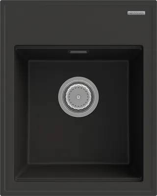 Produktbild von Granitan | Granitspüle - Spülbecken - 50x40 cm - Schwarz - mit Siphon - ALOR
