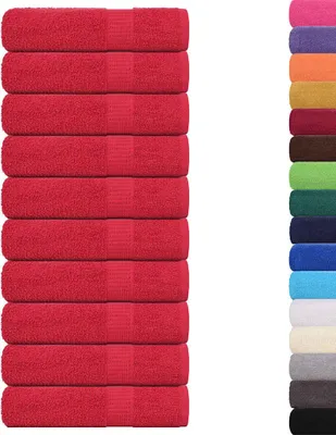 Obrázok produktu pre vidaXL Osušky FROGN, 10 ks, červené, 70 x 140 cm, 360 g/m²