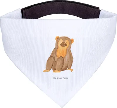 Produktbild von Mr. & Mrs. Panda Hunde Halstuch Affe - Weiß - Geschenk, Hund, Selbstachtung, Afrika, Liebe, Motivation, Tuch für, Respekt, Hundehalstuch, Affen