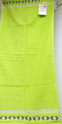Produktbild von 2 Stck. Handtücher - Farbe: uni, grün mit Bordüre