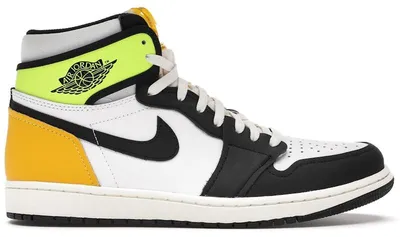 Zdjęcie produktu dla Jordan 1 Retro High White Black Volt University Gold - rozmiar EU 45.5