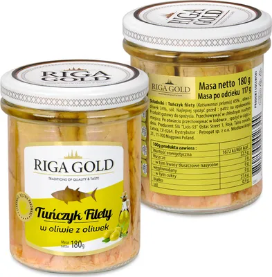 Produktbild von Thunfischfilets in Olivenöl Riga Gold - 180g