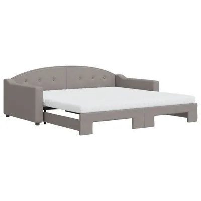 Zdjęcie produktu dla vidaXL Rozkładane łóżko dzienne z materacem Taupe 100x200 cm tkanina