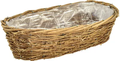 Produktbild von Pflanzschale Oval Rebe Natur Blumenschale 40x19x11,5cm