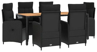 Productafbeelding van vidaXL Buitenmeubelset, 7 stuks, zwart