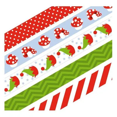 Produktbild von 5 Washi Tapes 5 m Weihnachten & Pilze