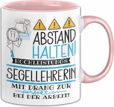 Produktbild von Segellehrerin Tasse Geschenk Lustig Abstand Halten Hochleistungs-Segellehrerin Mit Drang Zur Perfektion Bei Der Arbeit (Rosa)