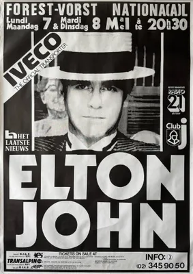Imagen del producto de Elton John - Concierto en Bélgica, 1984 - Póster - 70x100 cm