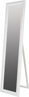 Produktbild von Casa Padrino Barock Standspiegel Weiss mit wunderschönem antik-weißem Kordelrahmen H. 180 cm - Handgefertigt