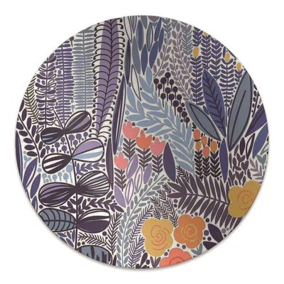 Produktbild von Rundmatte - Stuhlunterlage Bürostuhlunterlage - Rund Ø 100 cm - Bodenmatte - Fußmatte - Tropische Vegetation