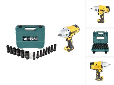 Produktbild von DeWalt DCF 899 N Akku Schlagschrauber 18 V 950 Nm 1/2" Brushless + 14 tlg. Steckschlüssel Set - ohne Akku, ohne Ladegerät