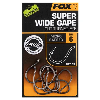 Produktbild von Fox Edges Armapoint Super Wide Gape Outturned Eye Hooks - 10 Haken, Größe:2