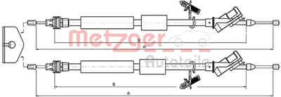 Produktbild von METZGER Handbremsseil Seilzug Feststellbremse für FORD Focus II Schrägheck (DA, HCP, DP) Hinten 10.5371