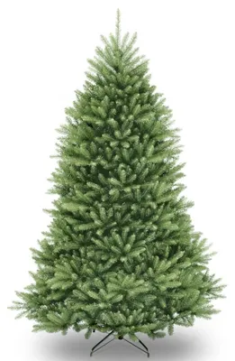 Produktbild von Künstlicher Weihnachtsbaum, 183 cm (4,5 Fuß), natürliche grüne Farbe, dicht verzweigt, mit LED-Beleuchtung – Aufstellmethode: Scharnier, Metallfuß