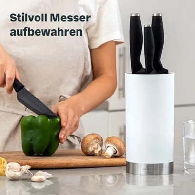 Produktbild von Universelles Messenblock, ausnehmbar, Edelstahl, weiß, ohne Messer