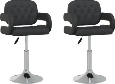 Produktbild von vidaXL Esszimmerstühle 2 Stk. Drehbar Schwarz Kunstleder