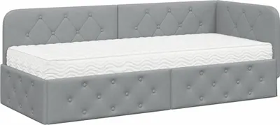 Obrázek produktu pro vidaXL Rohový rám postele světle šedý 80 x 200 cm látka