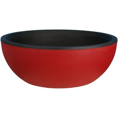 Image de Bac Pot de fleurs Double Parois effet Granit - Coupe D 50cm 23L - Rouge - Fabrication Française