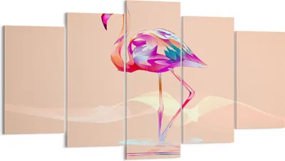 Produktbild von Bild auf Leinwand - Leinwandbild - Flamingo Vogel Wasser - 160x85cm - Wand Bild - Wanddeko - Leinwanddruck - Bilder - Kunstdruck - Wanddekoration - Leinwand bilder - Wandkunst - EA160x85-3839