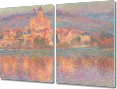 Produktbild von Coloray Schneidebrett Herdabdeckplatte 2x40x52 cm Kochplattenabdeckung Hackbrett Küchenbrett - Sonnenuntergang Monet Vetheuil
