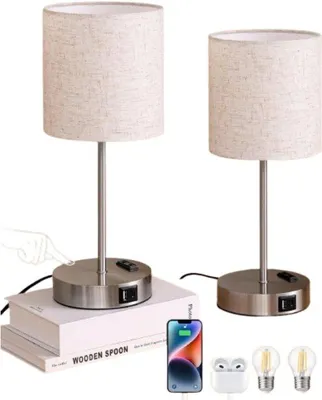 Image de Lampes de lecture pour chambre à coucher - Lot de 2 - Blanc