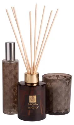 Productafbeelding van Geurset BLACK TABAC: Diffuser met geurstaafjes (60 ml), kaars en spray