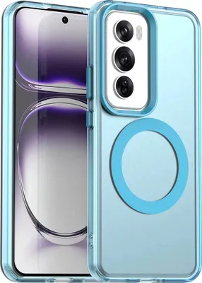 Produktbild von Magnetisch Hülle für Oppo Reno12 Pro, Schlank Durchscheinend Matt Stoßfest Handyhülle Blau