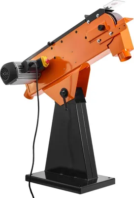 Produktbild von 76 mm x 2007 mm Bandschleifmaschine, 2100 W, 900 U/min, industrietaugliche Schleifmaschine mit einstellbarem Winkel von 0° bis 45° und Staubabsauganschluss für professionelle Holz- und Metallbearbeitung