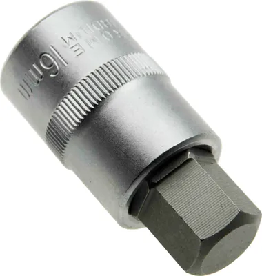 Produktbild von 16 mm Stecknuss 6-kant Steckschlüssel-Einsatz Innensechskant 1/2" Cr-V (S2) L55