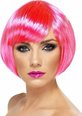 Produktbild von Bubikopf Perücke pink
