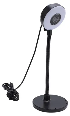 Zdjęcie produktu dla Kamera internetowa 5 MP z wbudowanym oświetleniem uzupełniającym, mikrofonem, autofokusem, sterowaniem dotykowym i złączem USB; z giętkim ramieniem do nauki online i transmisji na żywo