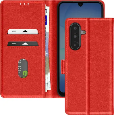 Image de Avizar, Chesterfield Etui Galaxy A17 en cuir avec fonction support, rouge