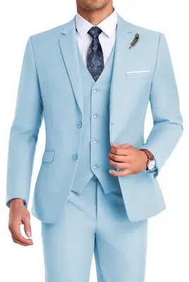 Produktbild von Mrbuerly High-End Suits 3-teiliges Herren-Anzug-Set, schmale Passform, für Trauz