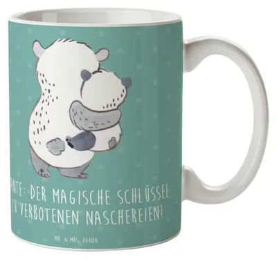 Produktbild von Mr. & Mrs. Panda Kaffeetasse Zauberhafte Tante - Meeresbrise - Geschenk, Nichte, Neffe, Familie, Freude, Tasse, Geheimnis, Kaffeebecher, Naschereien, Verwandtschaft, Pott