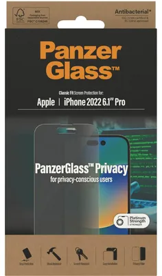 Produktbild von PanzerGlass ® Privacy Displayschutz iPhone 14 Pro | Classic Fit, Apple, Apple - iPhone 14 Pro, Trockene Anwendung, Kratzresistent, Schockresistent, Transparent, 1 Stück(e)