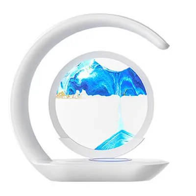 Produktbild von LED Tischlampe mit kabelloser Ladefunktion,3D Sanduhr Nachtlicht mit 1200 mAh,Nachttischlampen, Touch Dimmbare Schreibtischlampe