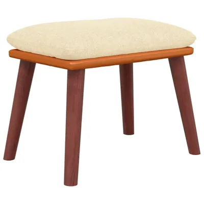 Zdjęcie produktu dla vidaXL Podnóżek kremowy 45x29,5x35 cm tkanina i imitacja skóry