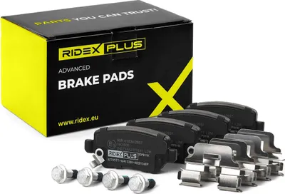 Produktbild von RIDEX PLUS 402B1368P Bremsbeläge Satz Hinten Bremsklötze für OPEL ZAFIRA B (A05) Corsa C Schrägheck (X01) Meriva A (X03) Astra H Caravan (A04)