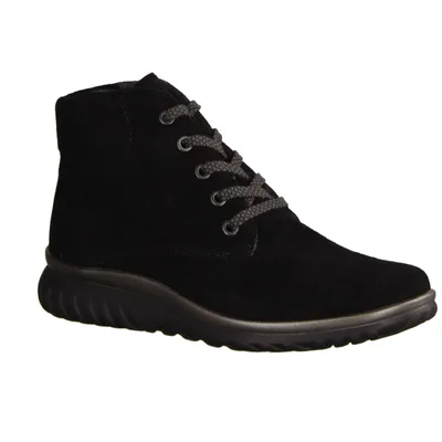 Produktbild von Semler Lena L55055-001 Damenboots, gefüttert, Schwarz, Leder, NEU - Damenschuhe Bequeme Stiefel / Stiefeletten, Schwarz, leder (samt-chevro)