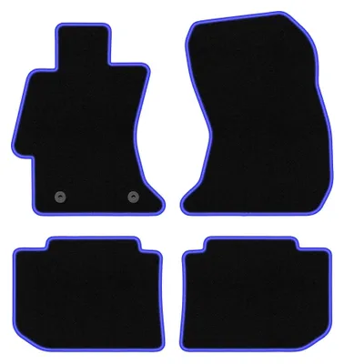 Obrázek produktu pro Velurové autokoberce pro: Subaru Impreza IV 2011-2016 (hatchback/sedan) – sada 4 ks, černo-modré, na míru – Wielganizator CARLUX