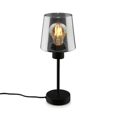 Immagine prodotto di Lampada da tavolo, nera, vetro fumé, 1xE27/max.10W