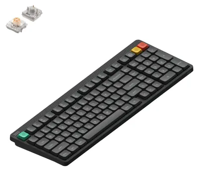 Produktbild von NuPhy Node 100 Kabellose Mechanische Tastatur Low Profile, ANSI US, Bluetooth, 2.4GHz,USB-C, Ink Gray, Blush nano