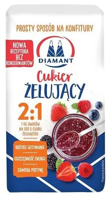 CUKIER ŻELUJĄCY 2:1 na 1Kg OWOCÓW DIAMANT Z PEKTYNĄ BEZ KONSERWANTÓW 500G