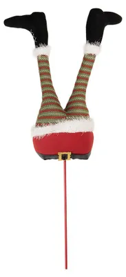Immagine prodotto di Clayre & Eef Decorazione natalizia "Gambe di un elfo" 20x10x82 cm Rosso Legno