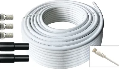 Produktbild von sky vision SAT-Anschlusskabel-Set, Koaxoalkabel, 110 dB, 2 F-Stecker, 30 m